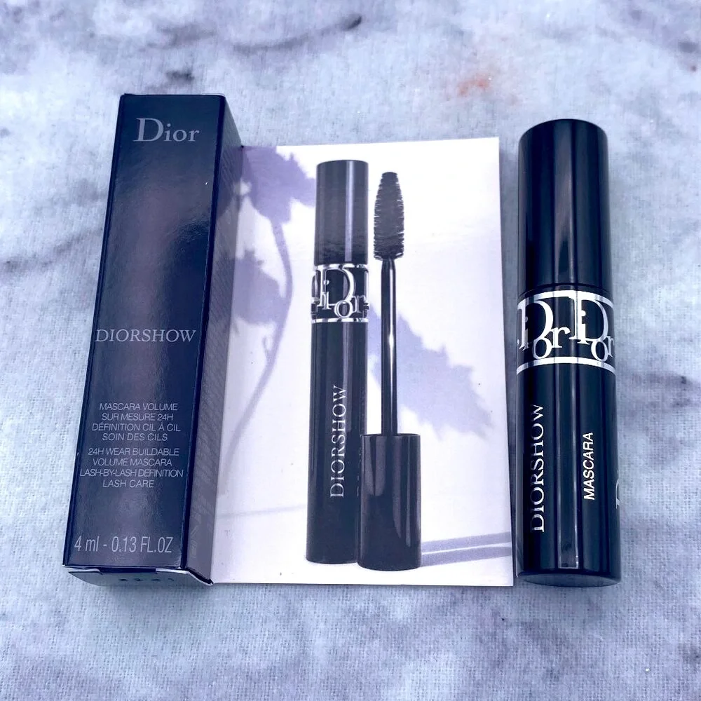 DIOR Beauty Gift Set-Black Pouch,Foundation,Mascara,Lipstick,Serum-8pc-BOXED-NEW
